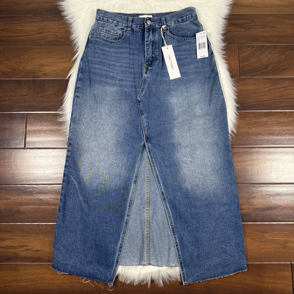 Driftwood Women's Size 27 Medium Wash Sarah Denim Jean Midi Skirt